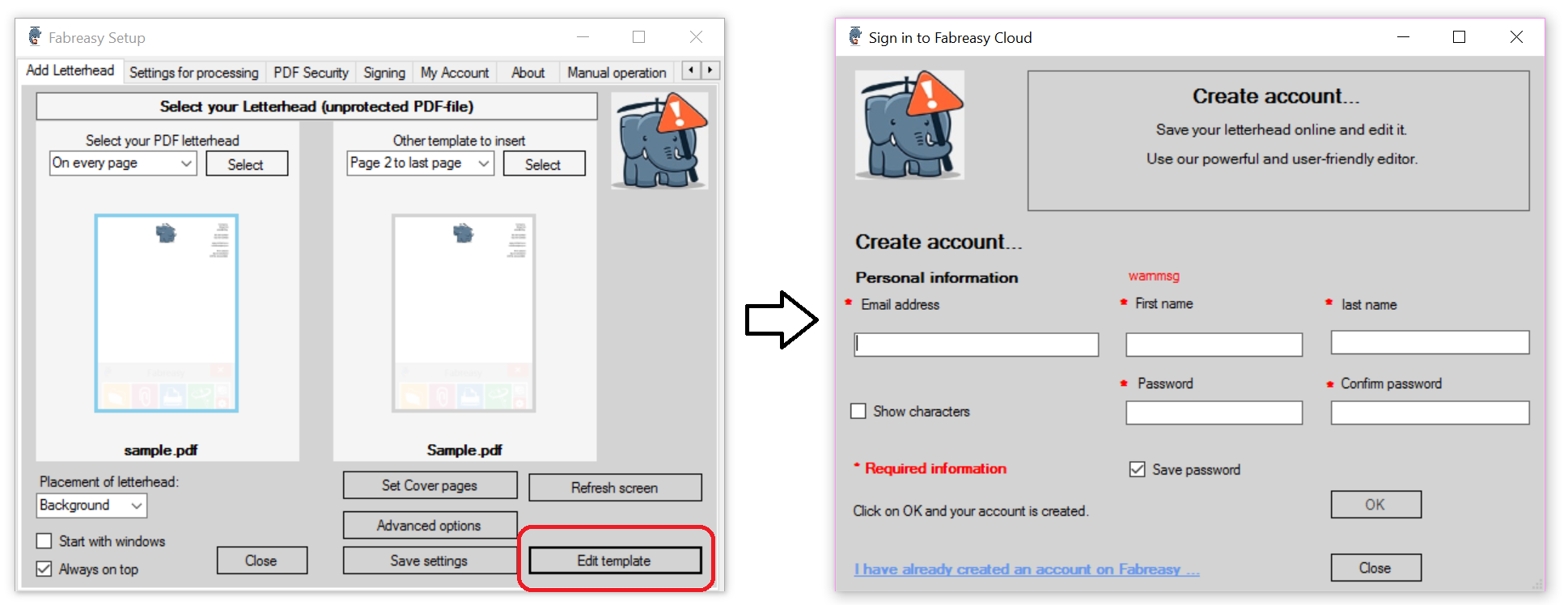 Watermark using the Online Editor